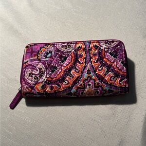 Vera Bradley Purple and Orange Patterned Wallet